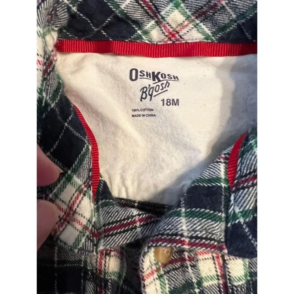 Boys Oshkosh flannel size 18‎ months long sleeve